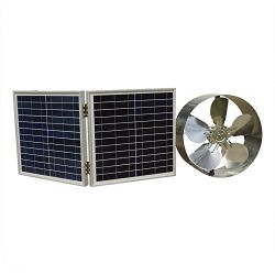 FISTERS 25W Solar Powered Attic Vent w/ Solar Panel (30W foldable solar panel)