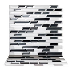 Tic Tac Tiles Premium Anti-mold Peel and Stick Wall Tiles (10 Tiles, Como Gray)