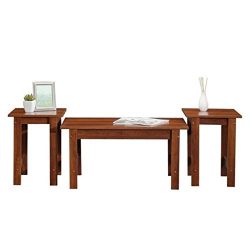 Pemberly Row 3 Piece Coffee Table Set in Brook Cherry