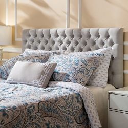 Jezebel Light Grey Fabric Queen/ Full Headboard by Christopher Knight Home