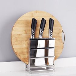 SUS 304 Stainless Steel Kitchen Countertop Cutting&Chopping Board/Knife Blocks Rack Holder Stand Organizer Basket