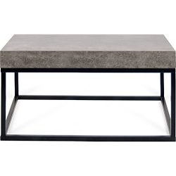 TemaHome Petra 30"X30" Coffee Table | Concrete Look Top / Black Legs