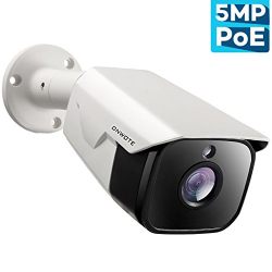 [NEWEST] ONWOTE 5MP IP POE Security Camera Outdoor, 5 Megapixel 2592x 1944P Super HD Bullet Home Video Surveillance Camera, 100ft Night Vision, IP65 Waterproof, Motion Alert, More Stable than Wireless