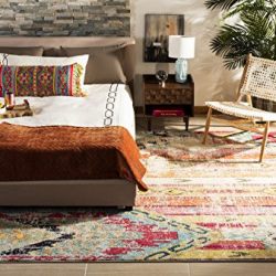 Safavieh Monaco Collection Modern Bohemian Multicolored Distressed Area Rug (3' x 5')