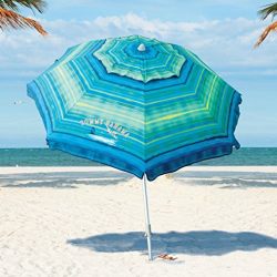 Sand Anchor 7 feet Beach Umbrella with Tilt and Telescoping Pole