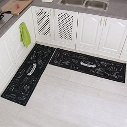 Carvapet 2 Piece Non-Slip Kitchen Mat Rubber Backing Doormat Runner Rug Set, Cozinha Design