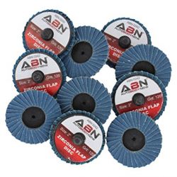 ABN 2” T27 120 Grit High Density Zirconia Alumina Flat Flap Disc Roloc Roll Lock Grinding Sanding Sandpaper Wheels 10 PK