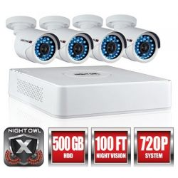 Night Owl Security WMBF-445-720 4 Channel 720p HD Video System Indoor/Outdoor (White)