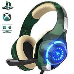 Gaming Headset for PS4 Xbox one PC, Beexcellent Stereo Sound Over Ear Headphones with Noise Isolation Mic Volume Control and LED Light for Laptop Mac iPad Smartphone