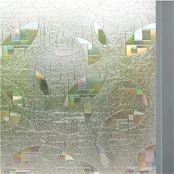 BigBig Home Anti-Ultraviolet Self-Adhesive Electrostatic Window Film for Toilet,Balcony,Bathroom.(3Ft*6.5Ft)