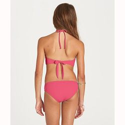 Hi Neck Two-Piece Swimsuit Set – Adjustable Fit and Tropical Style