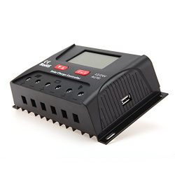 HQST 30 Amp PWM Smart Solar Charge Controller with LCD Display