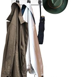Headbourne 18" White Hook Rail / Coat Rack with 4 Chrome Double Hooks