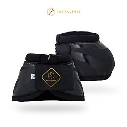 Kavallerie PRO-K Soft No Turn Bell Boots Ultimate Hoof Protection, with Anti-Spin Fastening System, Durable & Prevents Overreaching L-Black