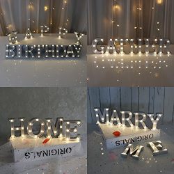 DELICORE Decorative 4.21" Tall Silver Color Small Marquee Alphabet Letter Lights, Light Up Letter Sign for Party Bar Wedding Birthday Decoration Wall Decor (F)