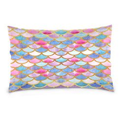 ALAZA Rainbow Mermaid Scale Cotton Standard Size Pillowcase 26 X 20 Inches Twin Sides