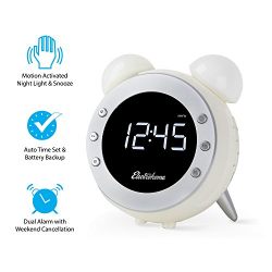 Electrohome Retro Alarm Clock Radio with Motion Activated Night Light and Snooze