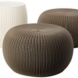 Keter 3 Piece Compact Indoor/Outdoor Table & 2 Seating Poufs