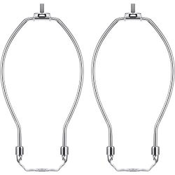 Maxdot 2 Pack 8 Inch Lamp Harp Holder for Table and Floor Lamps (Chrome Polished)