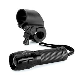 Greententljs Bicycle Bike Light 200 Lumens 3 Mode CREE Q5 LED Lights Lamp Front Torch Waterproof Torch Holder (Black)