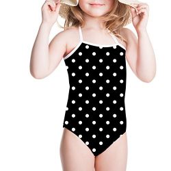 HUGS IDEA Little Girls One Piece Swimsuit Classic Black and White