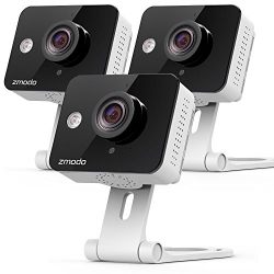 Zmodo 720p HD WiFi Wireless Home Security Camera System Two-Way Audio Night Vision Motion Alerts 115 Degree Viewing Angle (3- Pack)