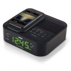 RCA Clock Radio with Soundflow Wireless Audio and USB Charging