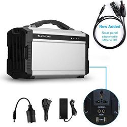 ACOPOWER 220Wh Portable Solar Generator for Camping, 60,000mAh Lithium Ion Battery with AC/DC Inverter; Power Bank USB/5V DC/12V AC 110V; Input: AC, Car & Solar Panel