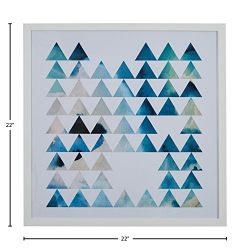 Rivet Teal Geometric Print in White Frame, 22" x 22"