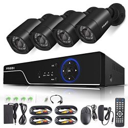 FREDI Security Camera System 8-Channel HD-TVI 1080P Lite Video Security System DVR and (4) 1.0MP Indoor/Outdoor Weatherproof Cameras with IR Night Vision LEDs- WITHOUT HDD