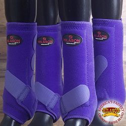HILASON 4 PACK SML HORSE MEDICINE SPORTS BOOTS FRONT REAR HIND HIND LEG PURPLE