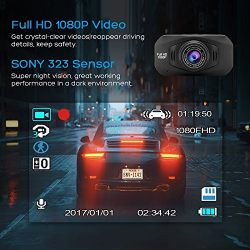 Car Camera - Dash Cam 170 Wide Angle Car Black Box Camera, Full HD Dashboard Camera for Cars