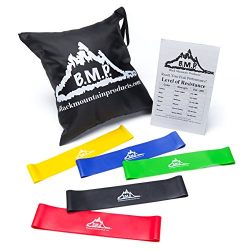 Black Mountain Products Loop Resistance Exercise Bands with Carrying Case (Set of 5)