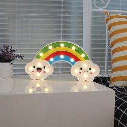 DELICORE Lighted Cute Rainbow Sign - Marquee Rainbow Night Lights - Home Decor Accents for Kids Baby Adults Bedroom ,Living Room Decor