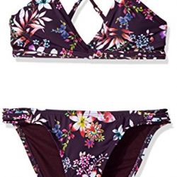 Faux Wrap Bra Top and Side Strap Hipster Bottom Swimsuit Set