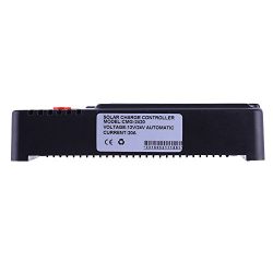 FISTERS 20A 12V/24V LCD Solar Panel Battery Regulator Charge Intelligent Controller Overload Protection Temperature Compensation