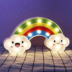 DELICORE Lighted Cute Rainbow Sign - Marquee Rainbow Night Lights - Home Decor Accents for Kids Baby Adults Bedroom ,Living Room Decor