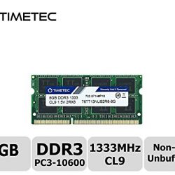 Timetec Hynix IC 8GB DDR3 1333MHz PC3-10600 Non ECC Unbuffered 1.5V CL9 2Rx8 Dual Rank 204 Pin SODIMM Laptop Notebook Computer Memory Ram Module Upgrade(8GB)