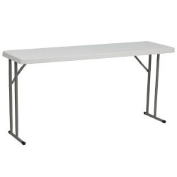 Flash Furniture 18''W x 60''L Granite White Plastic Folding Training Table