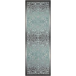 Maples Rugs Runner Rug, [Made in USA][Pelham] 2' x 6' Non Slip Hallway Entry Area Rug for Living Room, Bedroom, and Kitchen - Grey/Blue