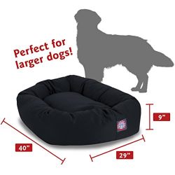 40 inch Black Bagel Dog Bed By Majestic Pet Products