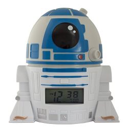 Bulb Botz Star Wars 2021401 The Last Jedi R2D2 Kids Night Light Alarm Clock with Characterised Sound | blue/white| plastic | 5.5 inches tall | LCD display | boy girl | official