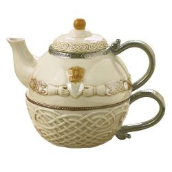Grasslands Road Celtic 16-Ounce Claddagh Stacking Tea For One Teapot with Teacup, Gift Boxed