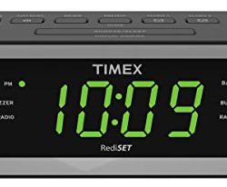Timex T236BQX FM Dual Alarm Clock Radio with USB Mobile Device Charge Port, Black