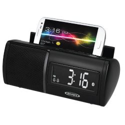 Jensen JBD100 Universal Bluetooth Clock Radio with Charging for Smartphones