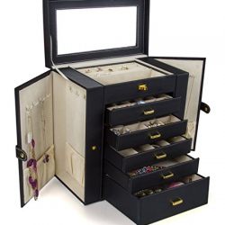 Kendal Huge Leather Jewelry Box/Case/Storage LJC-SHD5BK (black)