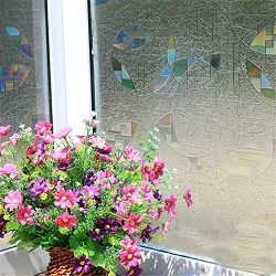 BigBig Home Anti-Ultraviolet Self-Adhesive Electrostatic Window Film for Toilet,Balcony,Bathroom.(3Ft*6.5Ft)
