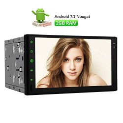 Latest Double 2 din Android 7.1 Nougat Octa-Core GPS Car Stereo 2G RAM 32G ROM In dash Radio Bluetooth Wifi 7 Inch 1024600 Capacitive Touchscreen NO DVD Player FM Radio support SWC Mirror Link