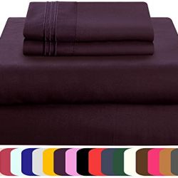 Mezzati Luxury Bed Sheet Set - Soft and Comfortable 1800 Prestige Collection - Brushed Microfiber Bedding (Purple, Twin XL Size)