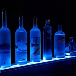 49" LED Liquor Shelf and Bottle Display - Programmable Shelving Includes Wireless Remote, Wall Mounts, and Power Supply